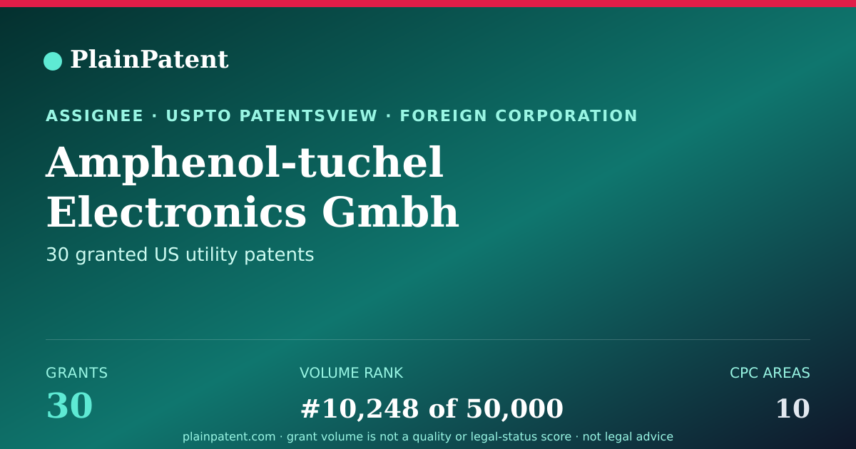 Shareable card for Amphenol-tuchel Electronics Gmbh Patent Portfolio