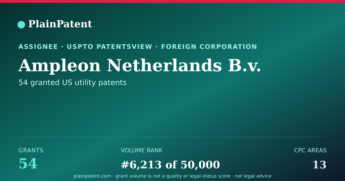 Shareable card for Ampleon Netherlands B.v. Patent Portfolio