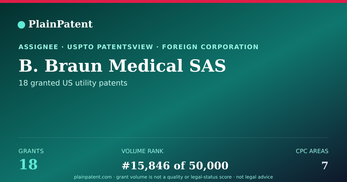 Shareable card for B. Braun Medical SAS Patent Portfolio