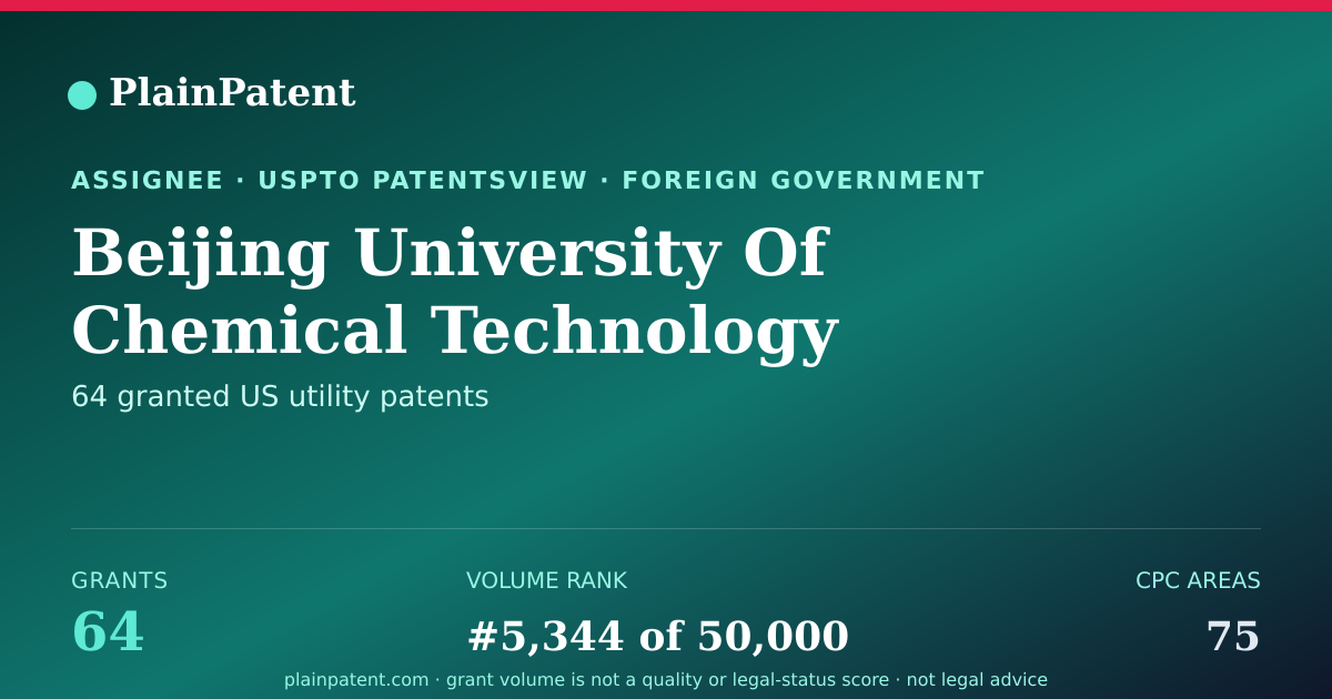 Shareable card for Beijing University Of Chemical Technology Patent Portfolio