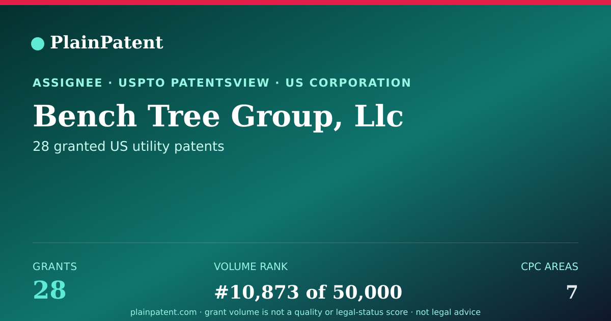 Shareable card for Bench Tree Group, Llc Patent Portfolio