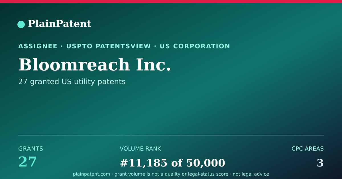 Shareable card for Bloomreach Inc. Patent Portfolio