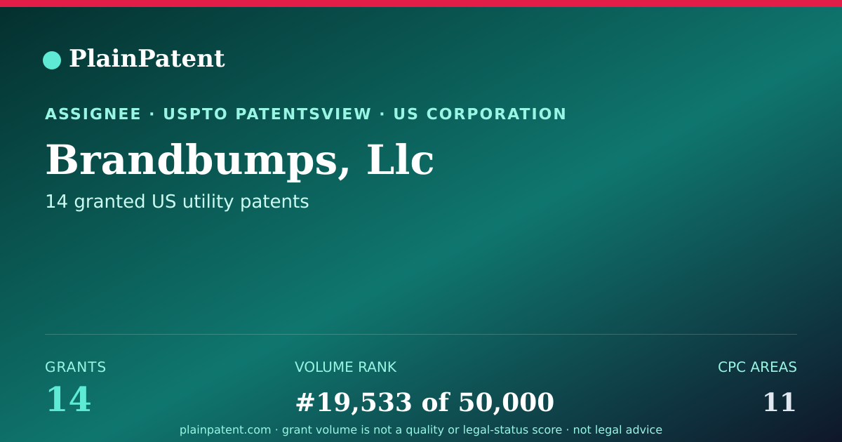 Shareable card for Brandbumps, Llc Patent Portfolio