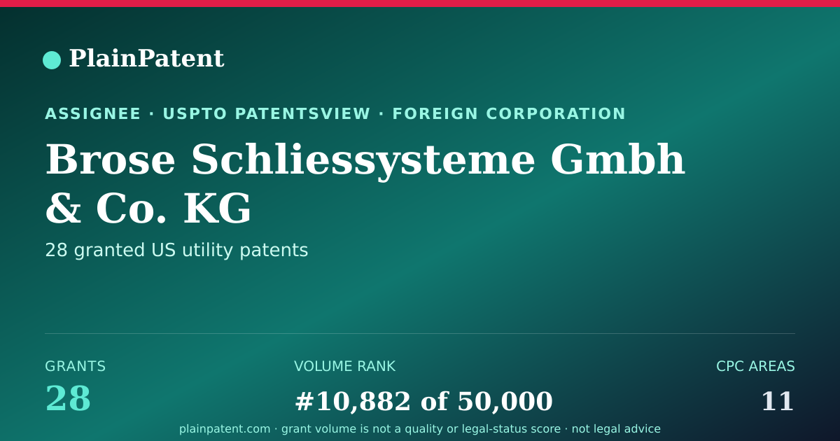 Shareable card for Brose Schliessysteme Gmbh & Co. KG Patent Portfolio