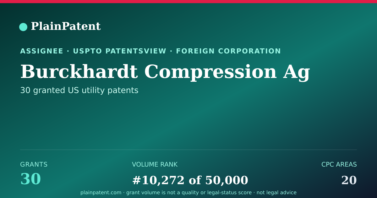 Shareable card for Burckhardt Compression Ag Patent Portfolio
