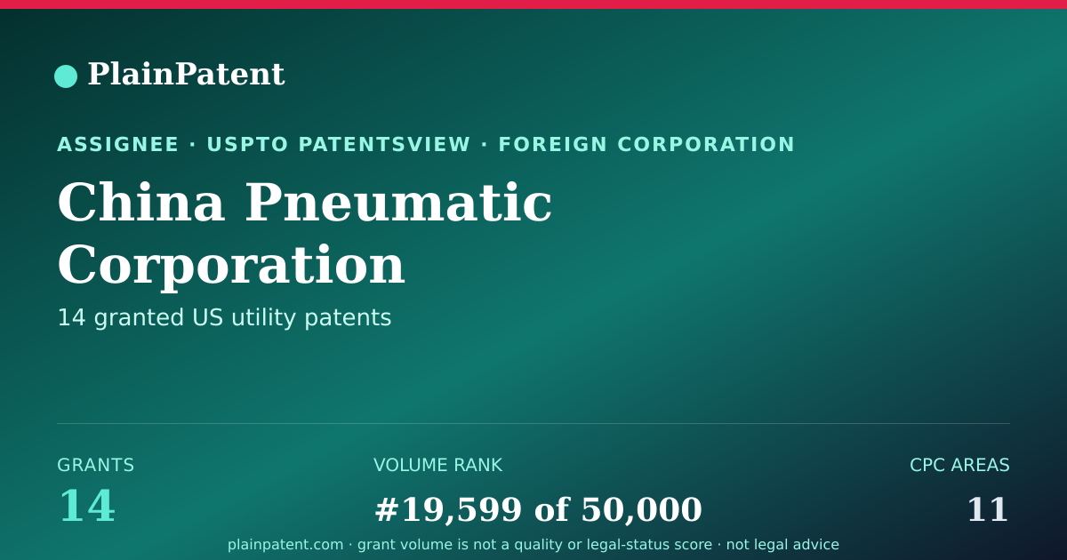 Shareable card for China Pneumatic Corporation Patent Portfolio