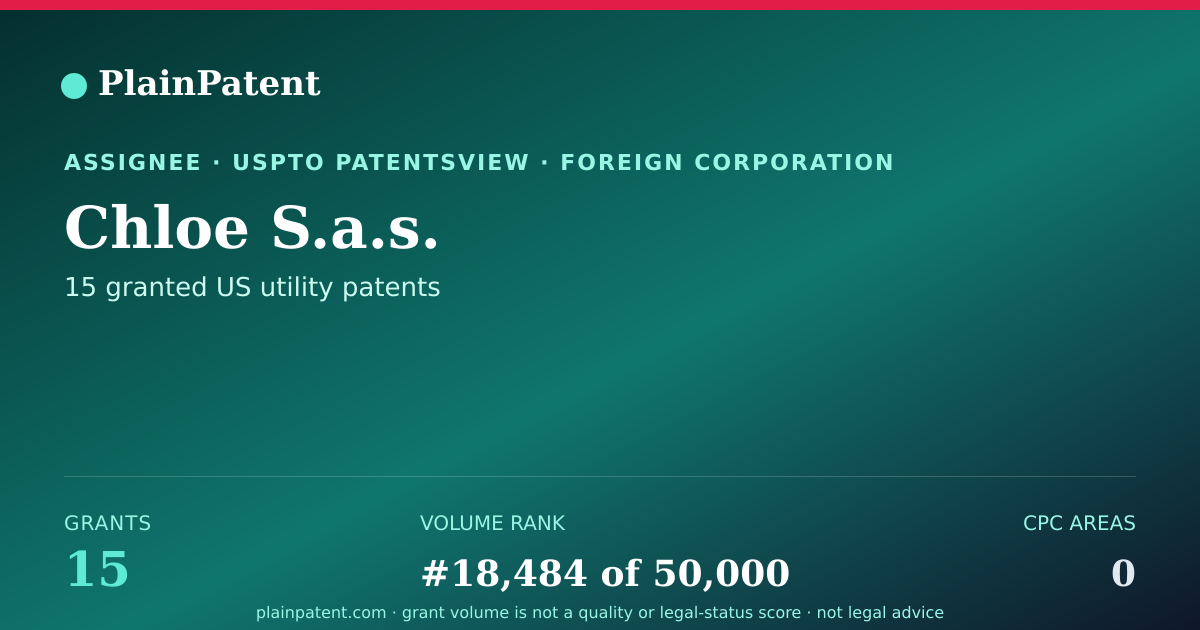 Shareable card for Chloe S.a.s. Patent Portfolio
