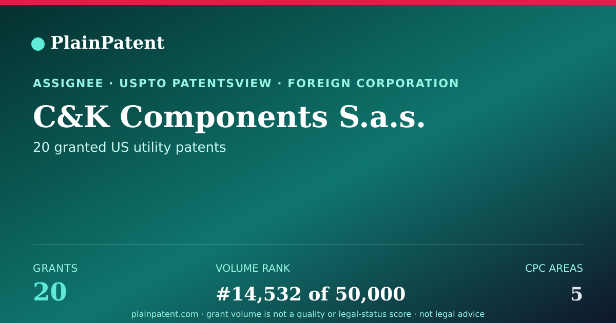 Shareable card for C&K Components S.a.s. Patent Portfolio