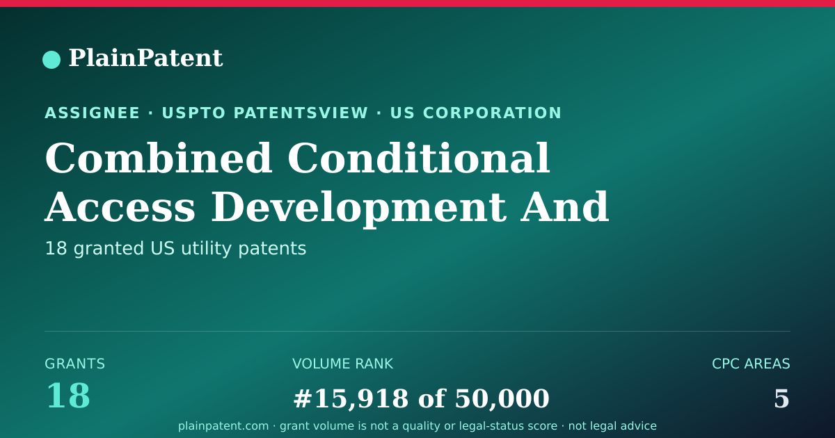 Shareable card for Combined Conditional Access Development And Support, Llc Patent Portfolio