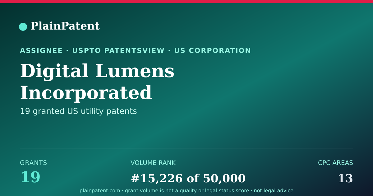 Shareable card for Digital Lumens Incorporated Patent Portfolio