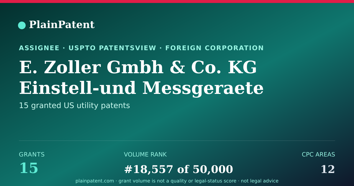 Shareable card for E. Zoller Gmbh & Co. KG Einstell-und Messgeraete Patent Portfolio