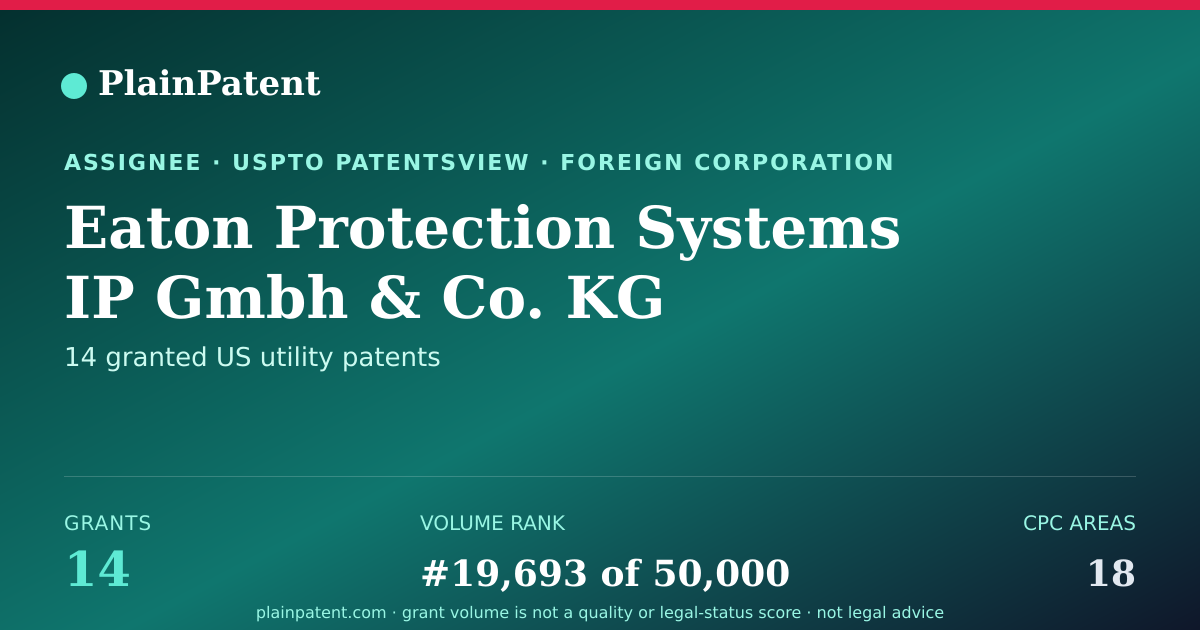 Shareable card for Eaton Protection Systems IP Gmbh & Co. KG Patent Portfolio