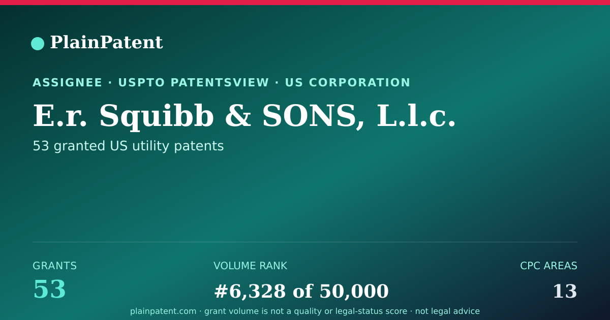 Shareable card for E.r. Squibb & SONS, L.l.c. Patent Portfolio