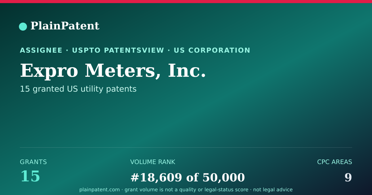 Shareable card for Expro Meters, Inc. Patent Portfolio