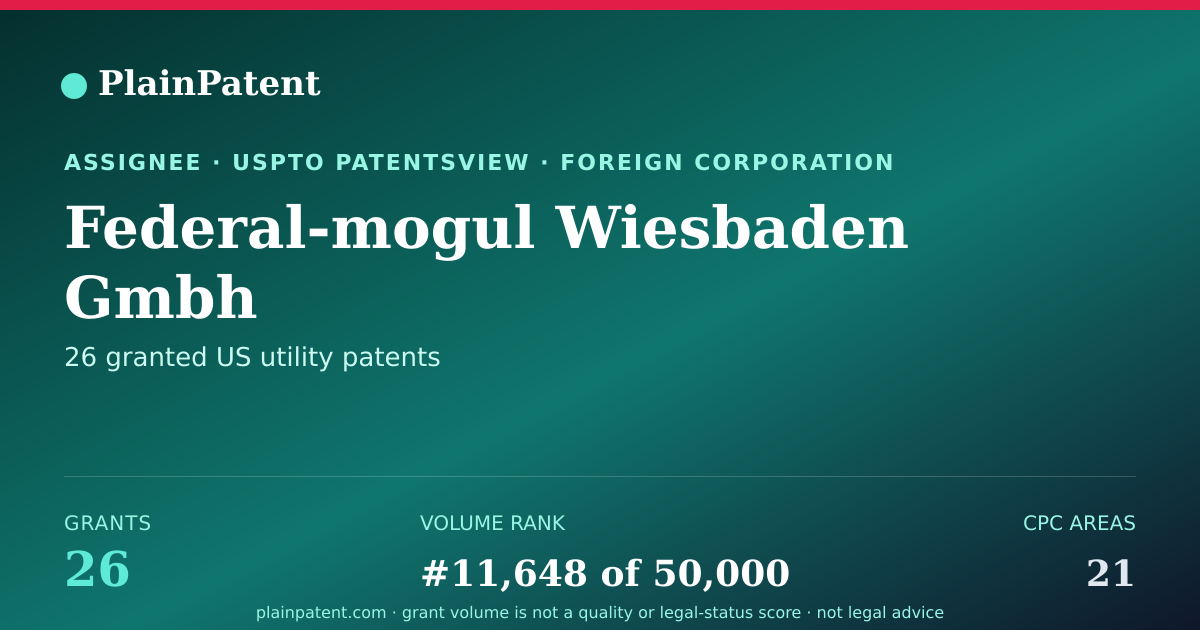 Shareable card for Federal-mogul Wiesbaden Gmbh Patent Portfolio