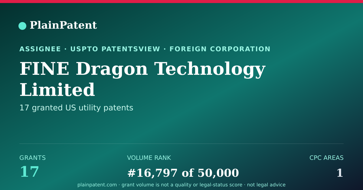 Shareable card for FINE Dragon Technology Limited Patent Portfolio