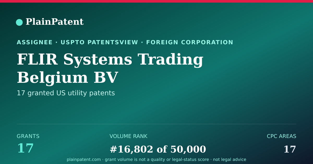 Shareable card for FLIR Systems Trading Belgium BV Patent Portfolio