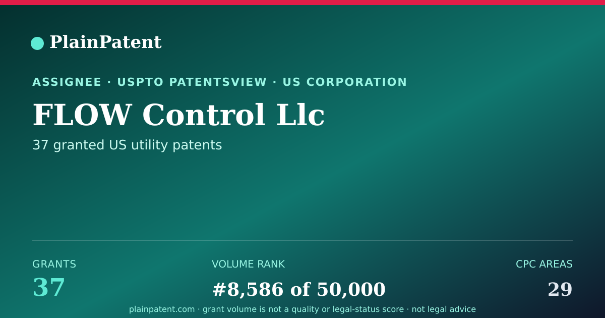 Shareable card for FLOW Control Llc Patent Portfolio
