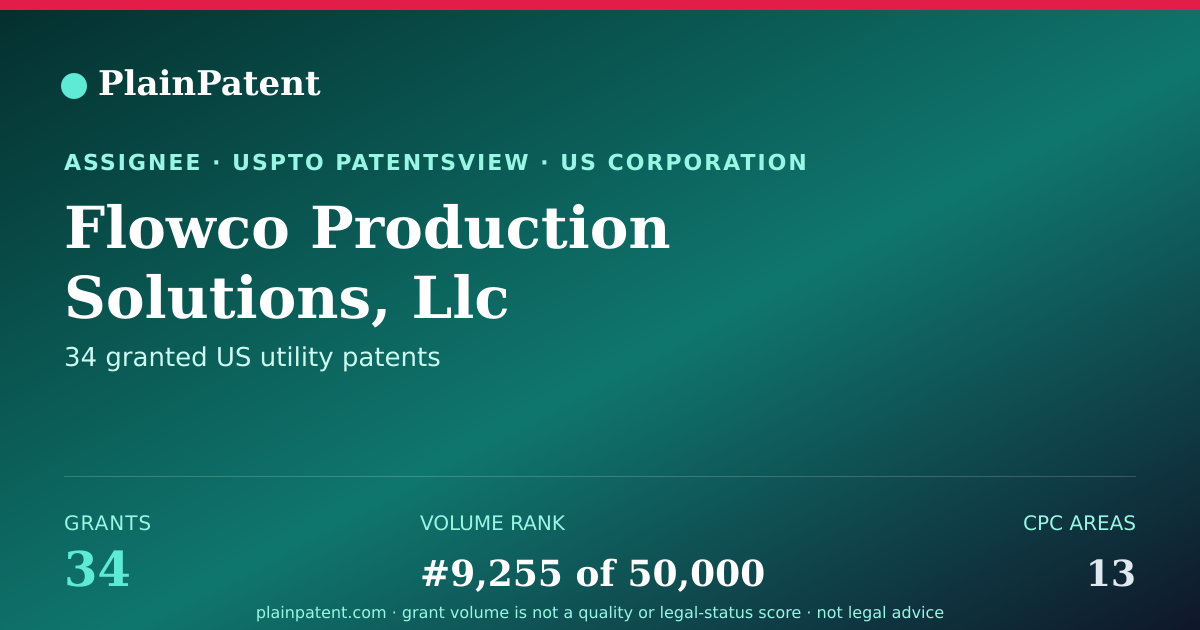 Shareable card for Flowco Production Solutions, Llc Patent Portfolio