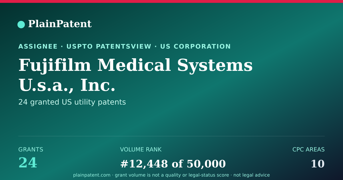 Shareable card for Fujifilm Medical Systems U.s.a., Inc. Patent Portfolio