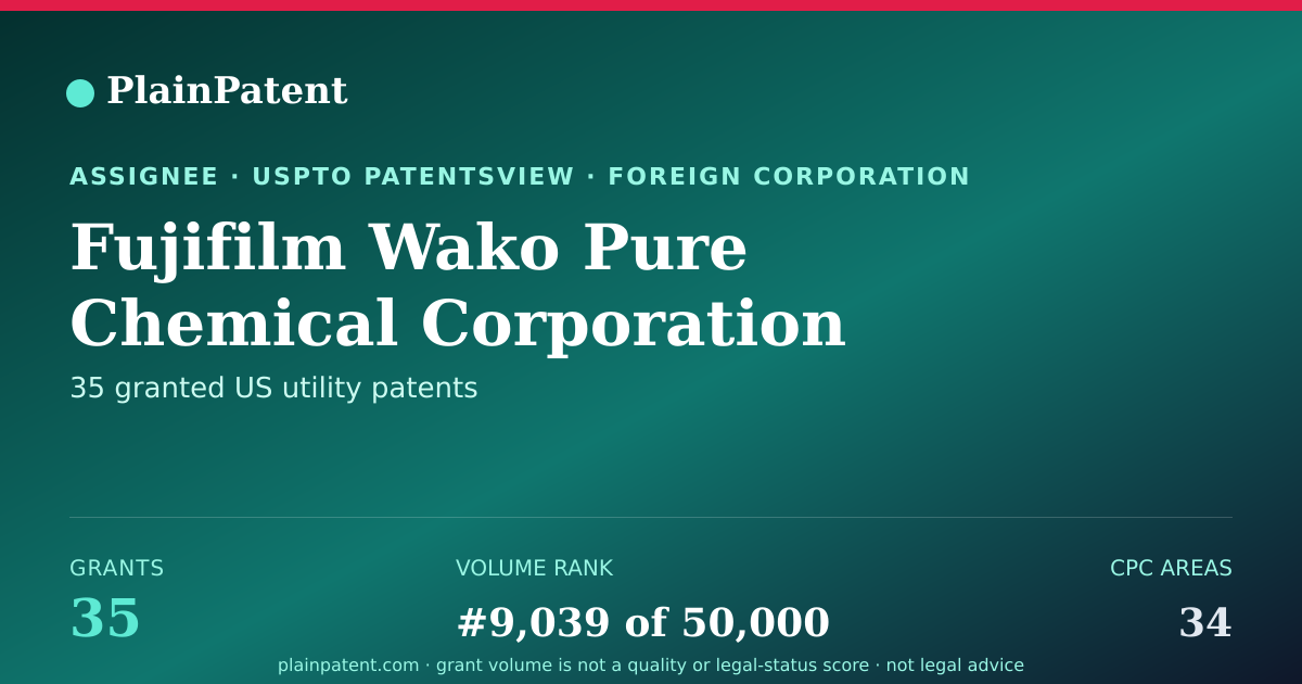 Shareable card for Fujifilm Wako Pure Chemical Corporation Patent Portfolio