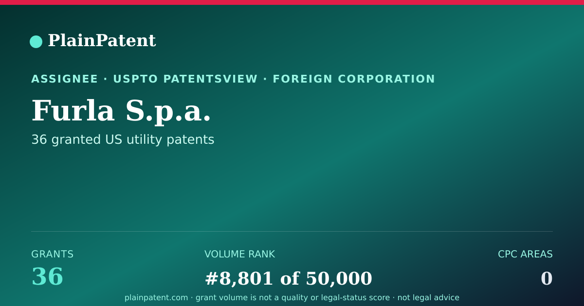 Shareable card for Furla S.p.a. Patent Portfolio