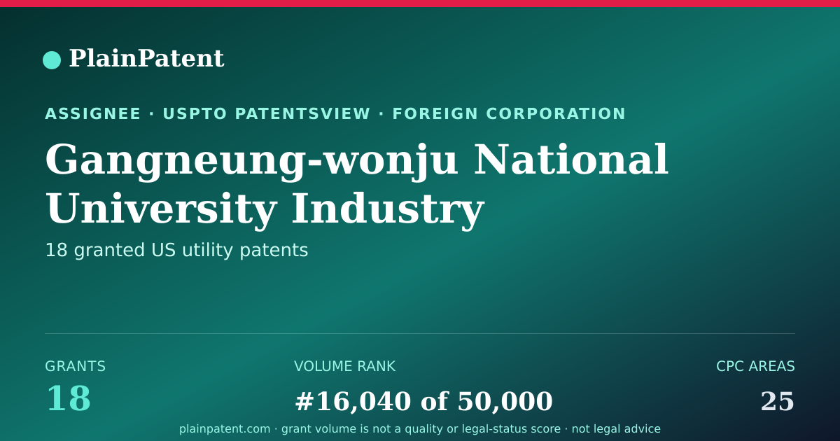 Shareable card for Gangneung-wonju National University Industry Academy Cooperation Group Patent Portfolio