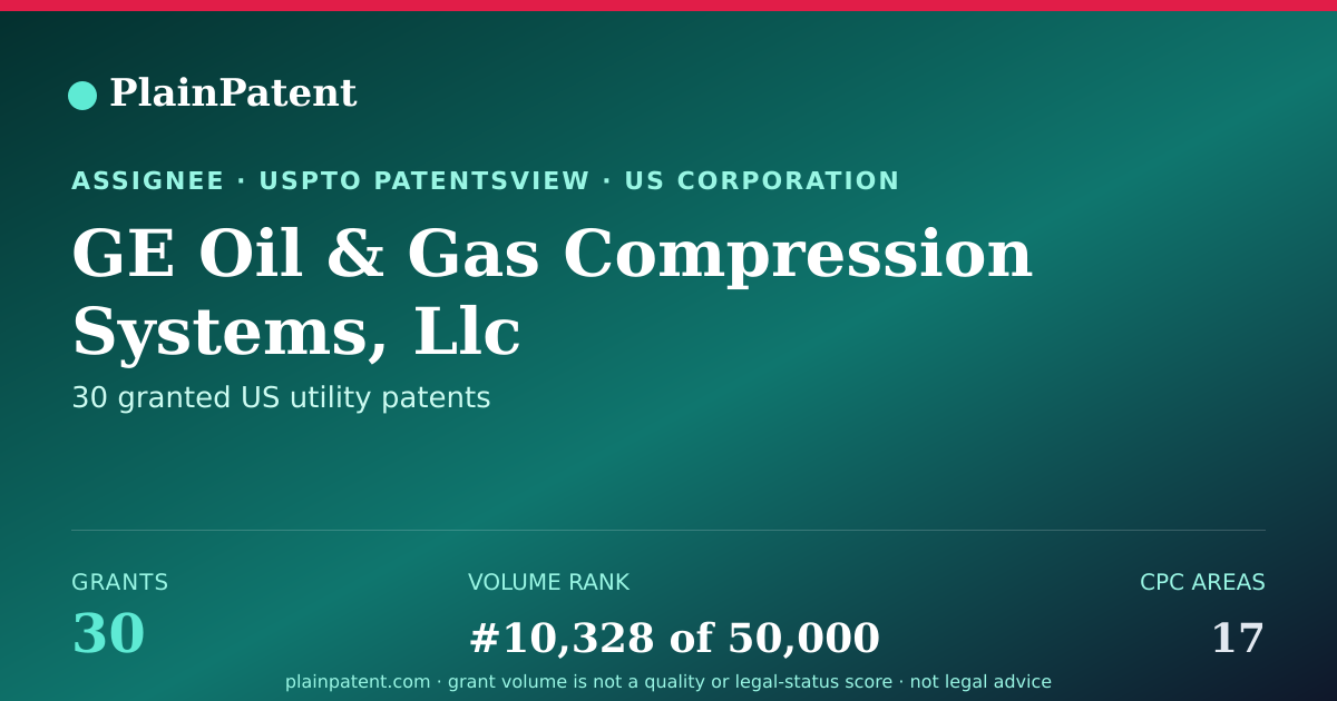 Shareable card for GE Oil & Gas Compression Systems, Llc Patent Portfolio