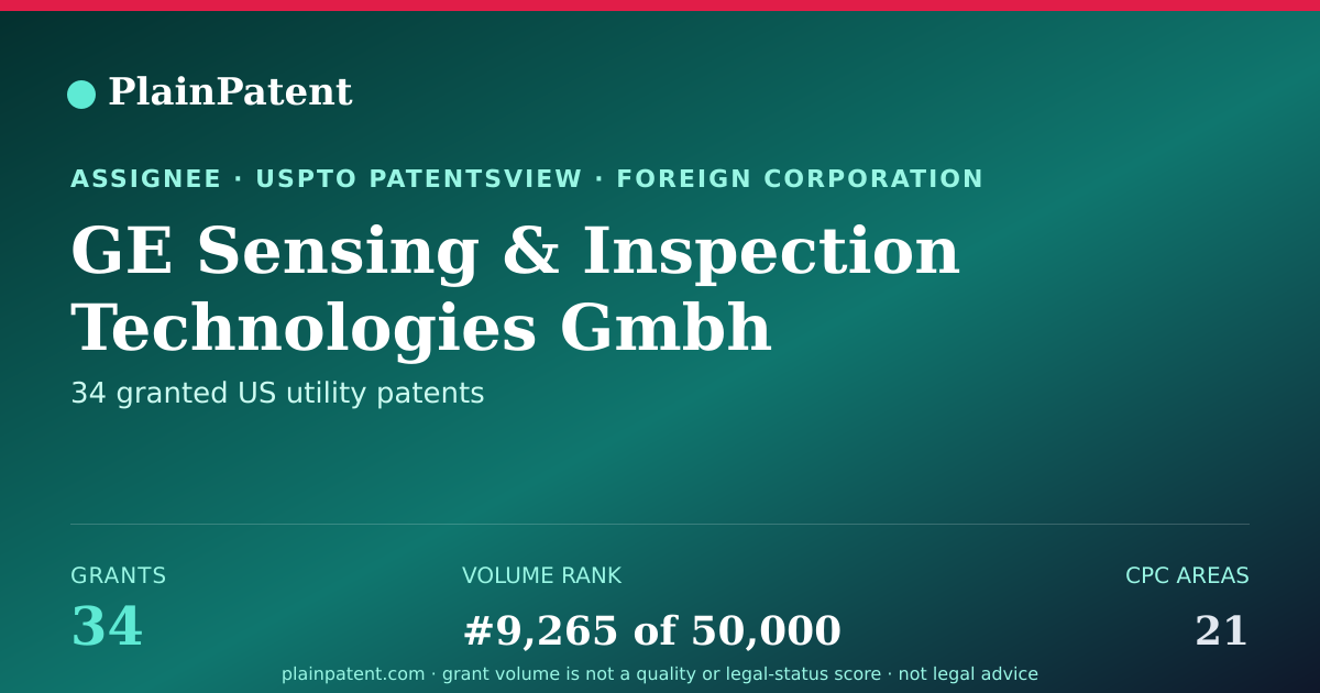 Shareable card for GE Sensing & Inspection Technologies Gmbh Patent Portfolio