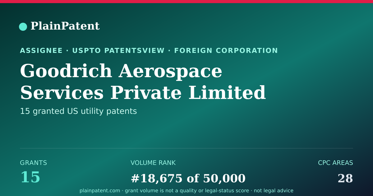 Shareable card for Goodrich Aerospace Services Private Limited Patent Portfolio