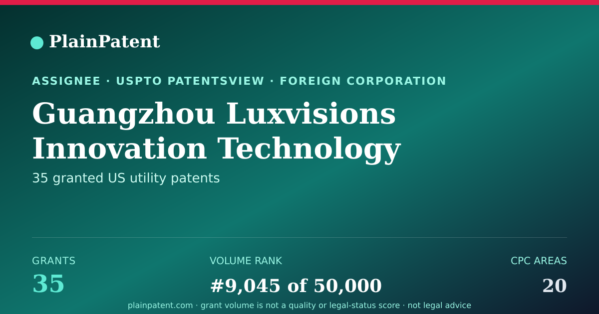 Shareable card for Guangzhou Luxvisions Innovation Technology Limited Patent Portfolio