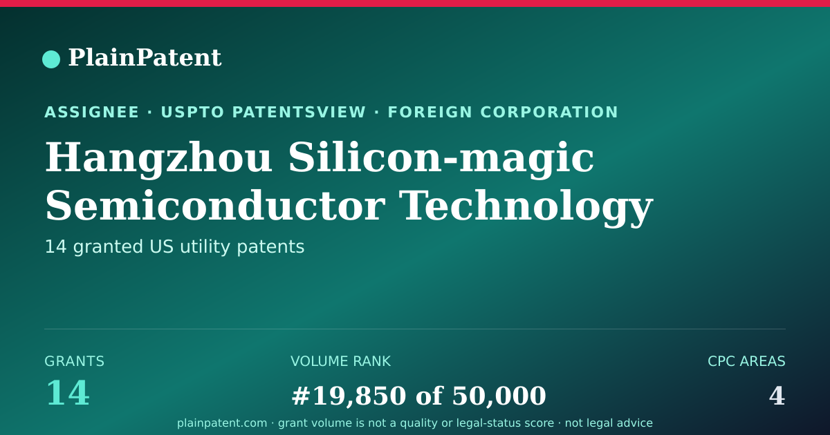 Shareable card for Hangzhou Silicon-magic Semiconductor Technology Co., Ltd. Patent Portfolio