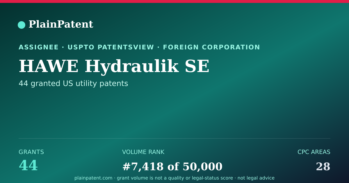 Shareable card for HAWE Hydraulik SE Patent Portfolio