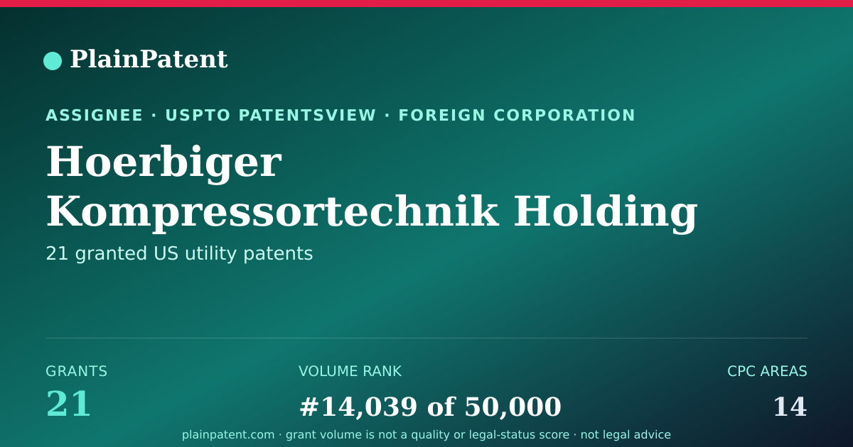 Shareable card for Hoerbiger Kompressortechnik Holding Gmbh Patent Portfolio