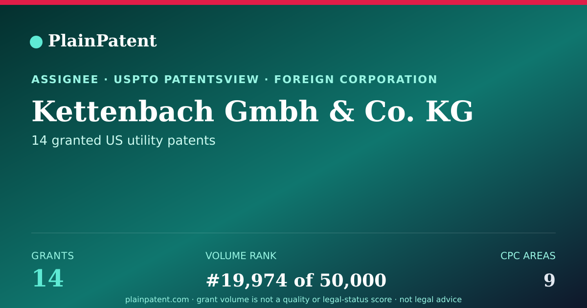 Shareable card for Kettenbach Gmbh & Co. KG Patent Portfolio