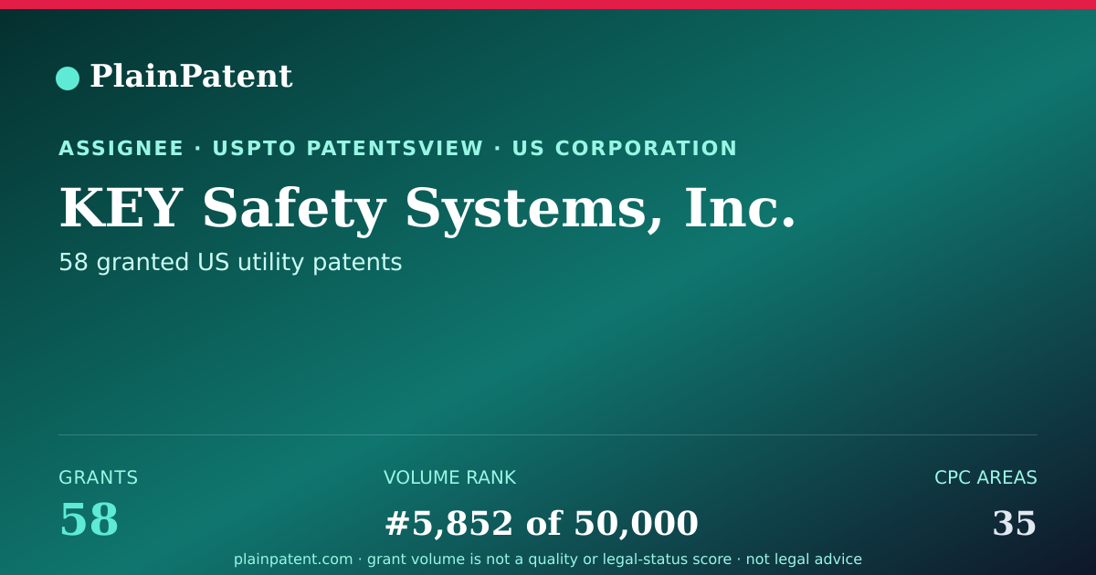 Shareable card for KEY Safety Systems, Inc. Patent Portfolio