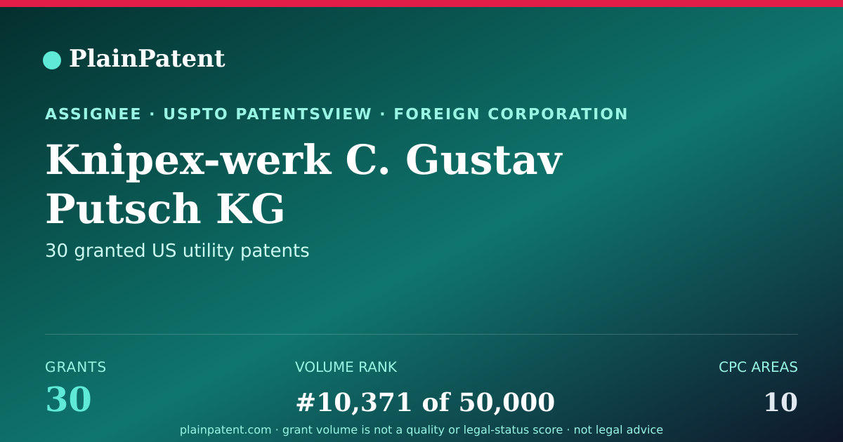 Shareable card for Knipex-werk C. Gustav Putsch KG Patent Portfolio