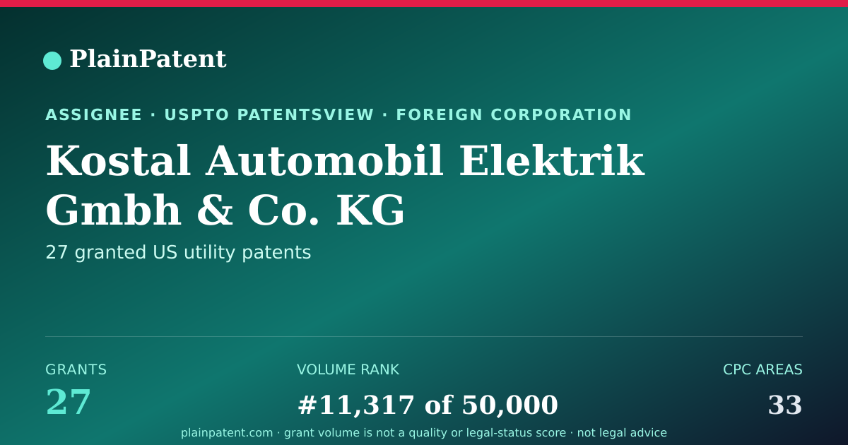 Shareable card for Kostal Automobil Elektrik Gmbh & Co. KG Patent Portfolio