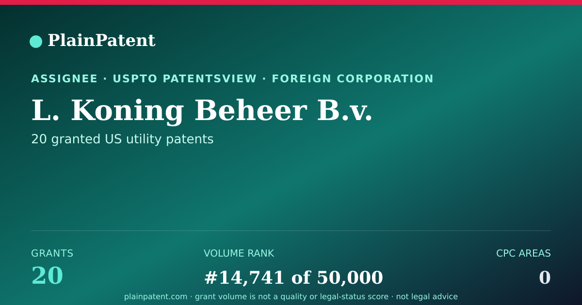 Shareable card for L. Koning Beheer B.v. Patent Portfolio