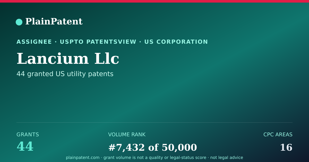 Shareable card for Lancium Llc Patent Portfolio