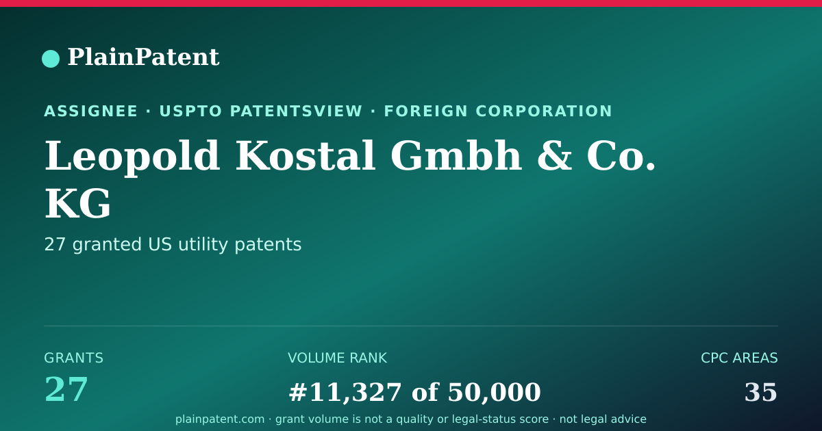 Shareable card for Leopold Kostal Gmbh & Co. KG Patent Portfolio