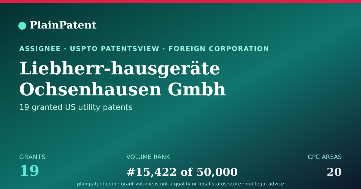 Shareable card for Liebherr-hausgeräte Ochsenhausen Gmbh Patent Portfolio