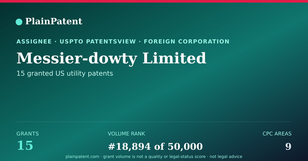 Shareable card for Messier-dowty Limited Patent Portfolio