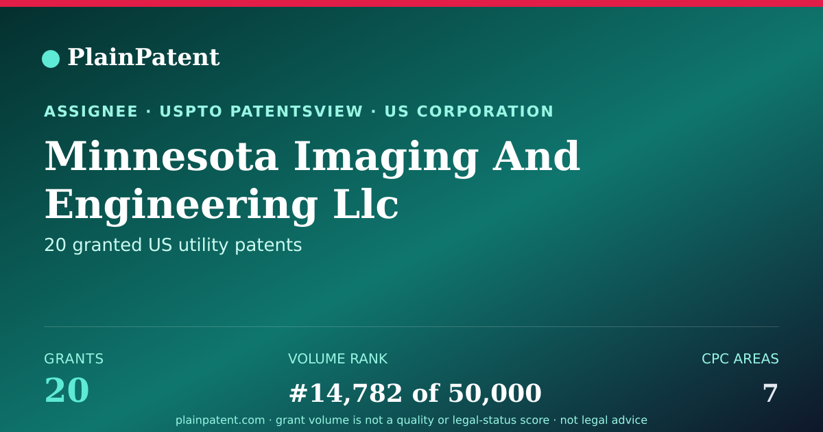 Shareable card for Minnesota Imaging And Engineering Llc Patent Portfolio