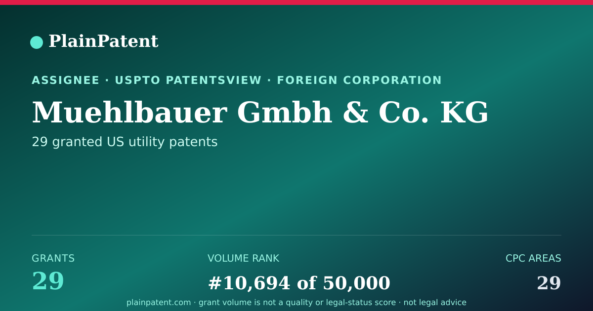 Shareable card for Muehlbauer Gmbh & Co. KG Patent Portfolio