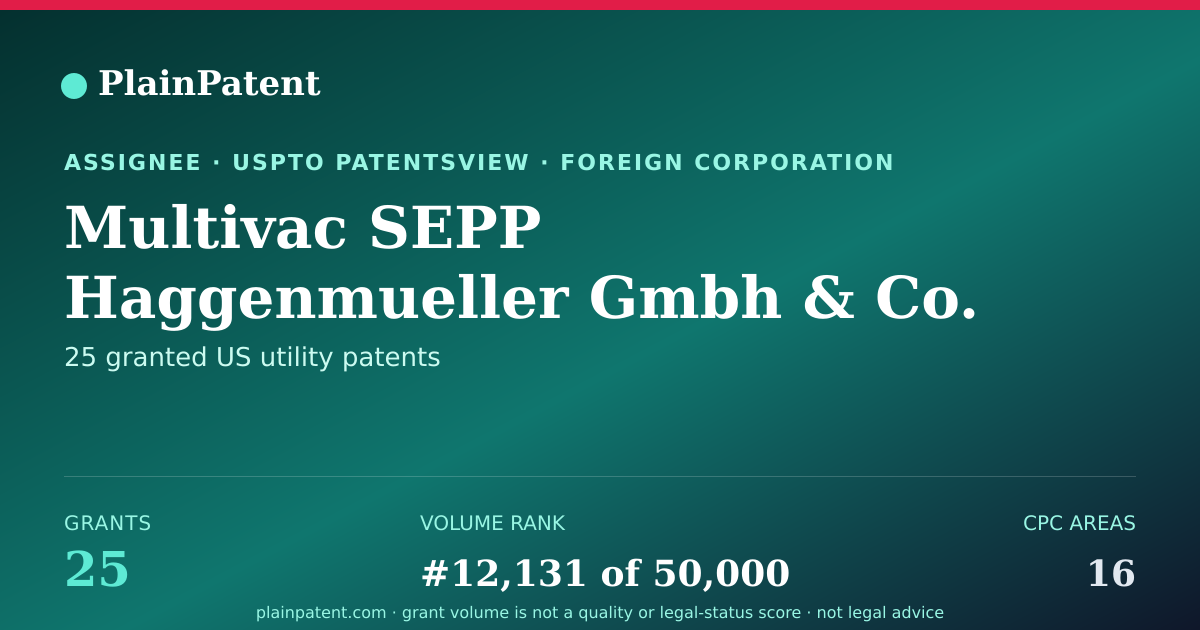 Shareable card for Multivac SEPP Haggenmueller Gmbh & Co. KG Patent Portfolio