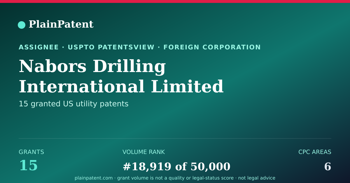 Shareable card for Nabors Drilling International Limited Patent Portfolio