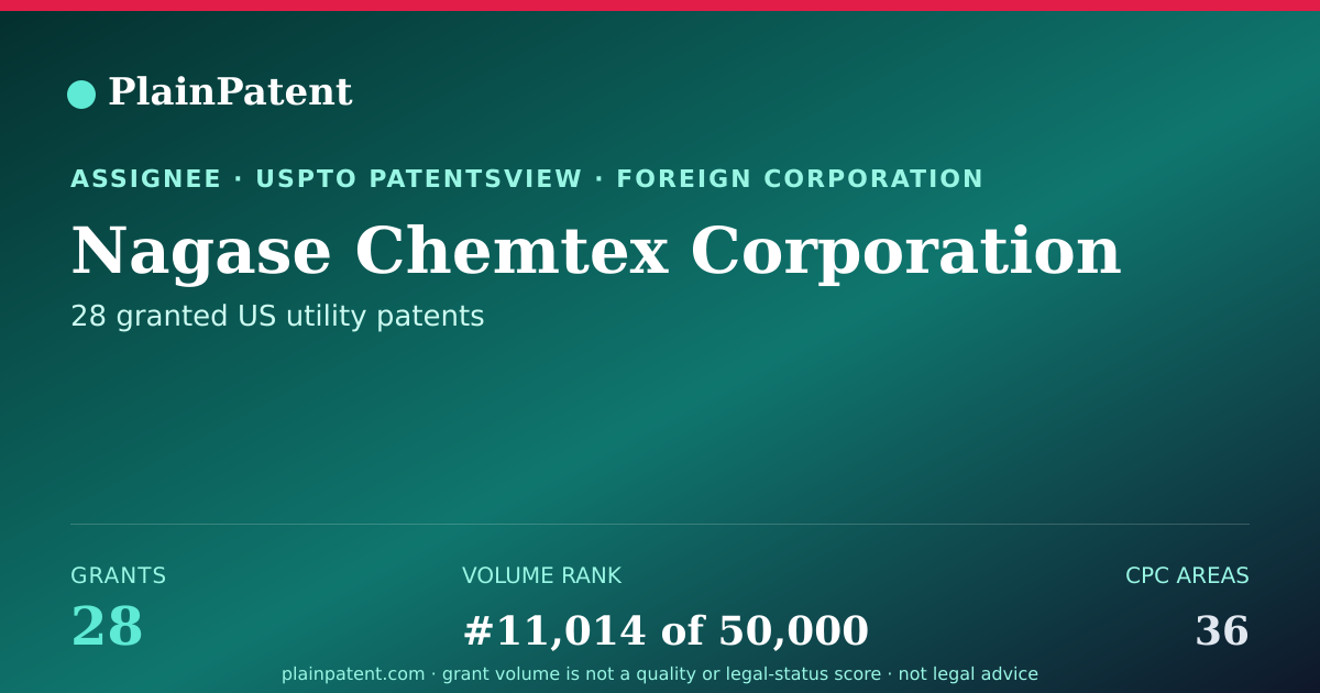 Shareable card for Nagase Chemtex Corporation Patent Portfolio