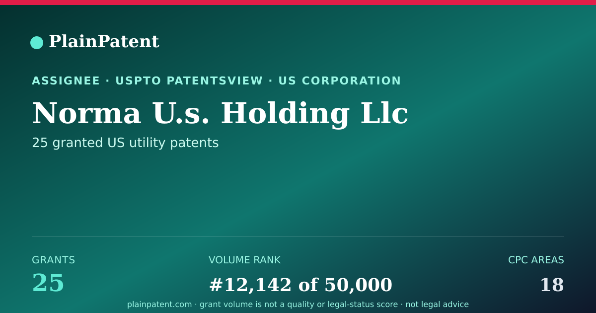 Shareable card for Norma U.s. Holding Llc Patent Portfolio
