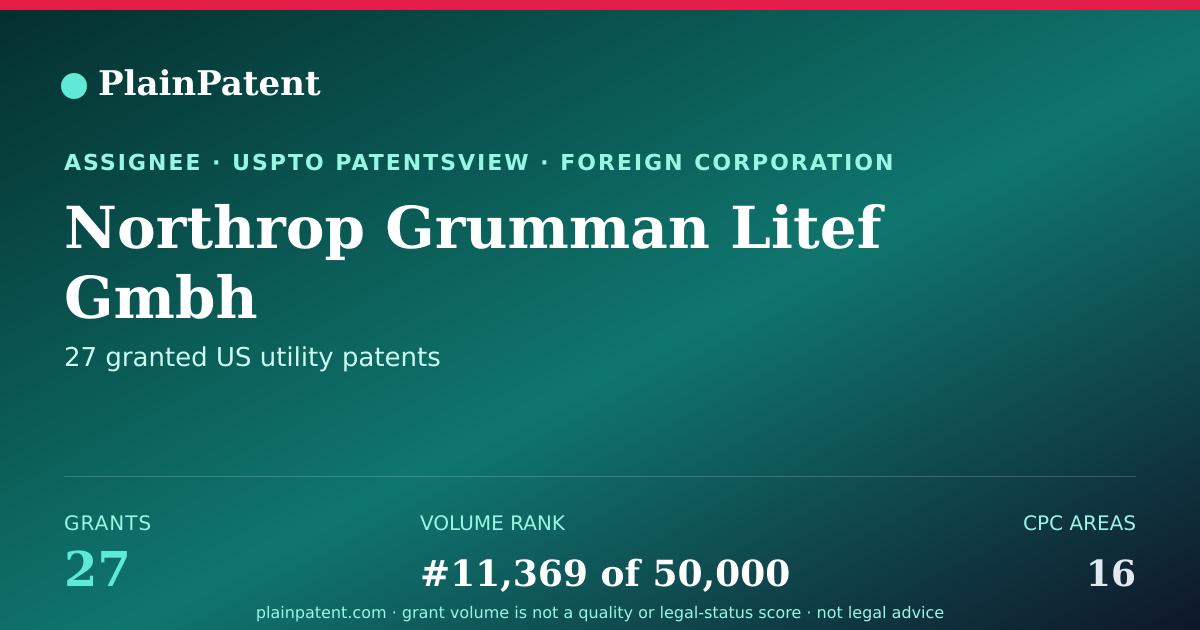 Shareable card for Northrop Grumman Litef Gmbh Patent Portfolio